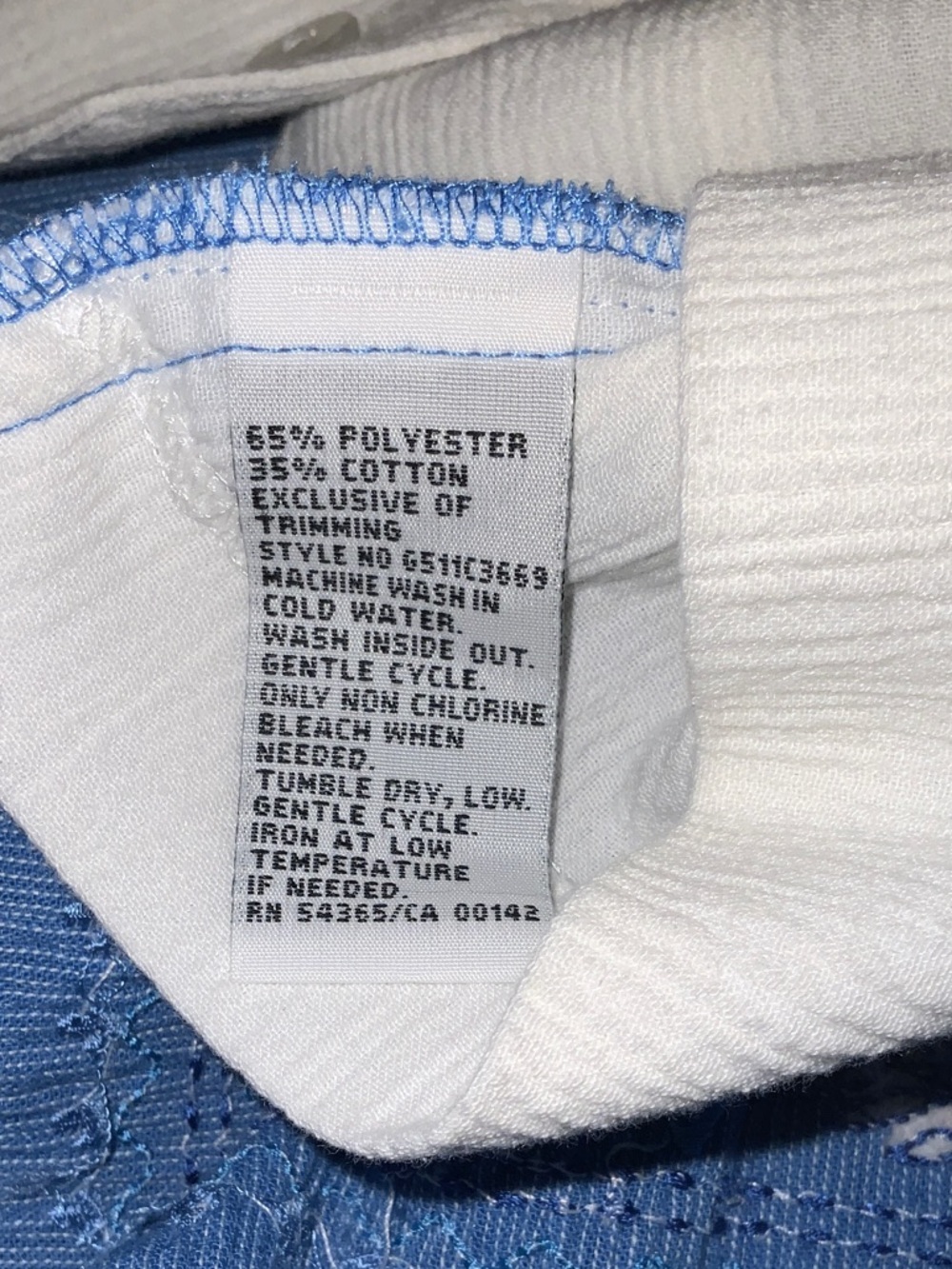 🤩Add-on🤩Alia Blue Embroidered Button-Up Shirt with White Placket - Picture 12 of 12